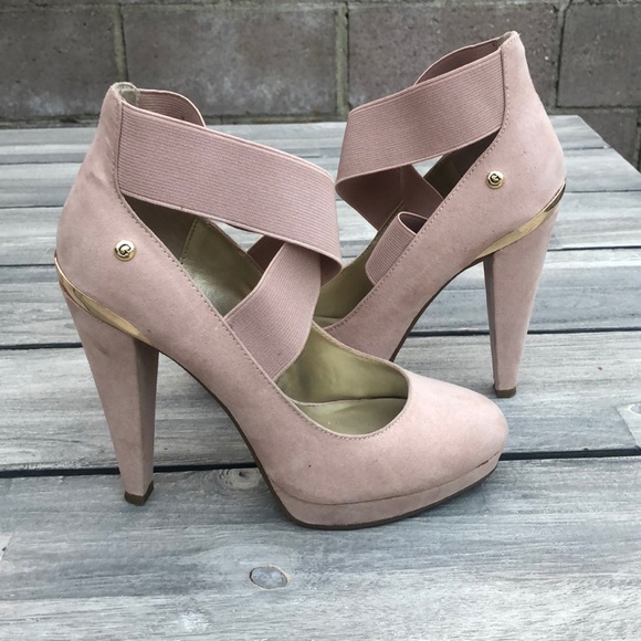 Guess Pink & Gold Suede Shoes Size 5 1/2 - Picture 2 of 10